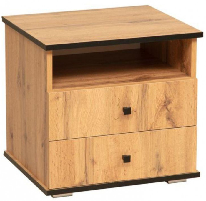 Тумба прикроватная Либерти 51.17 (опора h20) Дуб Вотан/Черный