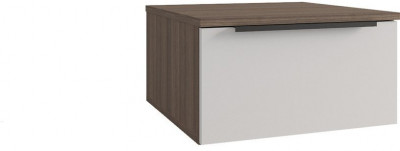 МС Роза Тумба прикроватная (Ройс)+ ручка скоба (Орех Франклин карамель/Белый скин)