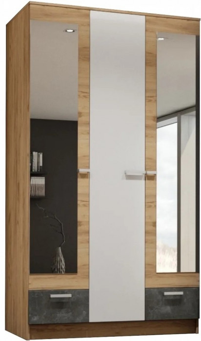 Адель Шкаф 1,2, вотан/Белый глянец