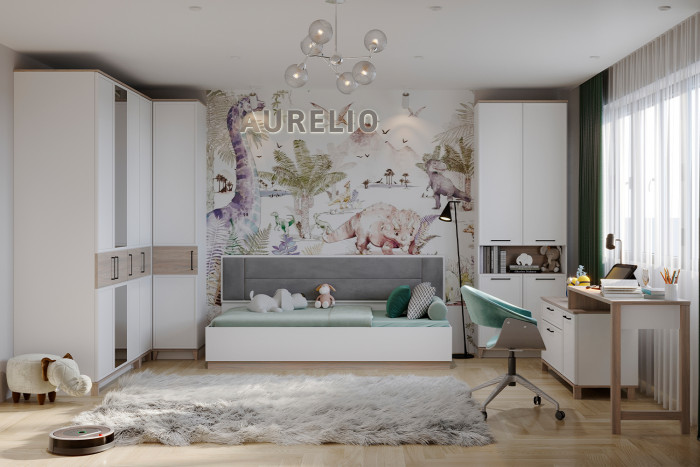 Шкаф для белья Аурелио 60, Блэквуд Сатиновый, Белый