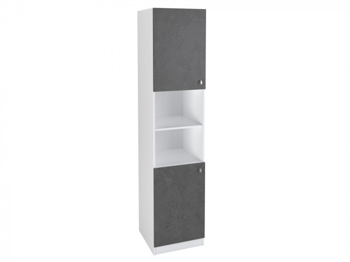 Шкаф-пенал закрытый 2/3 Белый/Железный Камень