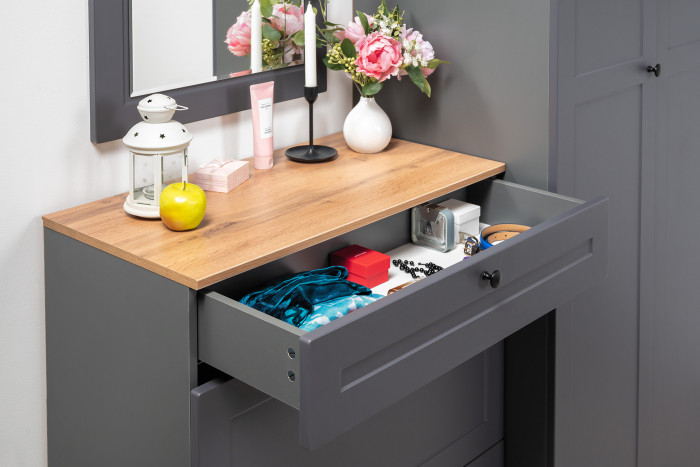 Остин Прихожая 45, цвет серый графит/дуб крафт золотой, ШхГхВ 200х54,3х229,6 см., универсальная сборка