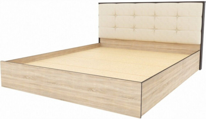 Кровать Лирика ЛК-2 велюр карамель + основание ЛДСП 140