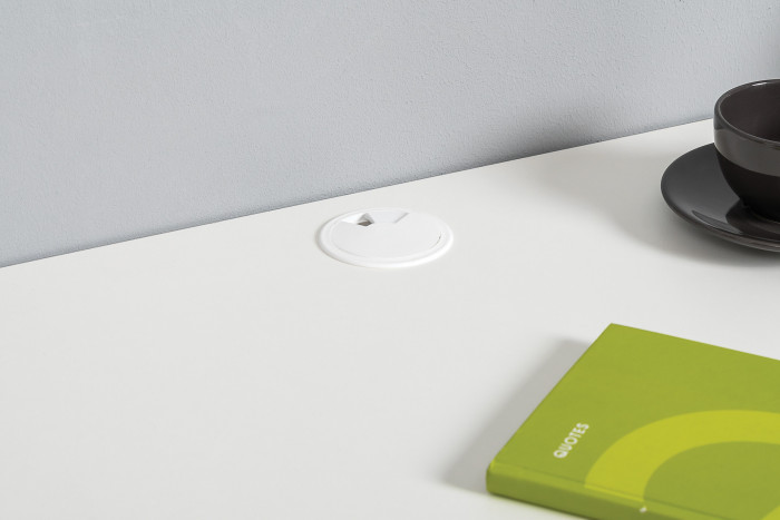 Торонто 12.149 Стол + 13.13 Шкаф комбинированный, цвет белый шагрень/стальной серый, ШхГхВ 160х53,1х149,7 см., универсальная сборка