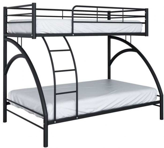 Двухъярусная кровать Виньола-2 (с укороченной лестницей) (Серый)