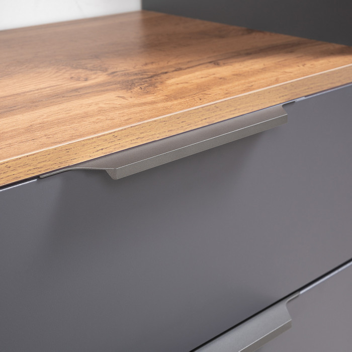 Октава 16.127 Тумба для обуви + 15.14.02 Вешалка, цвет серый графит/дуб крафт золотой/фасады МДФ серый графит, ШхГхВ 64,9х35,4х180 см.