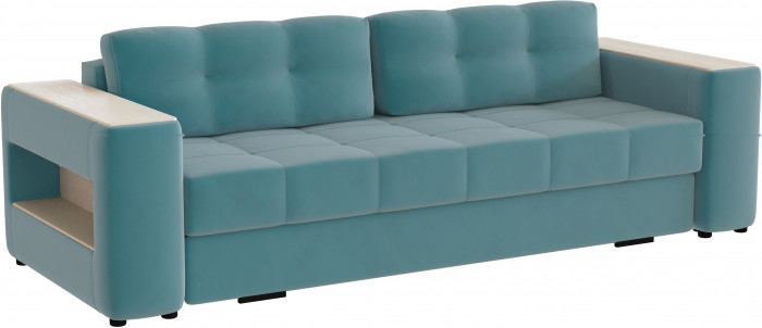 Диван раскладной Доро, бирюза/мдф клен кремовый