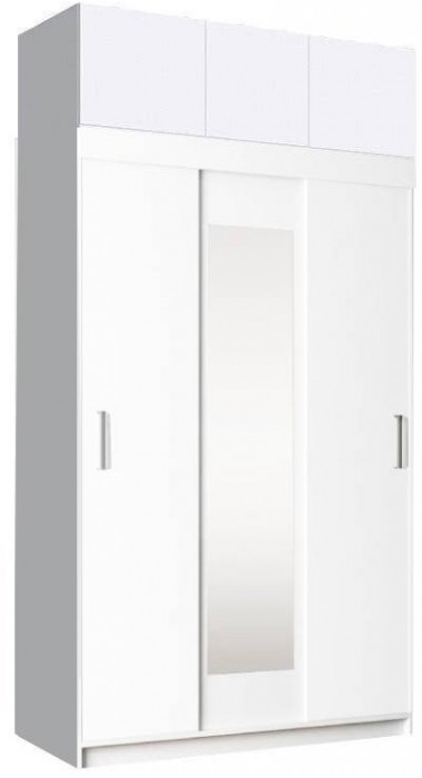 Шкаф-купе с антресолью (Белый)