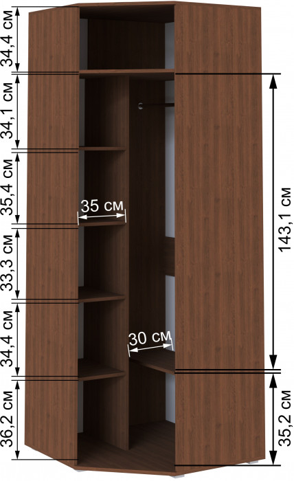 Ливорно Шкаф угловой ЛШ-25 орех донской