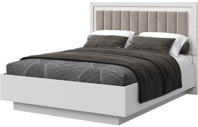 Кровать КИНГ-САЙЗ 180х200 "Харди-1" с ПМ - Белый текстурный/Ясень белый