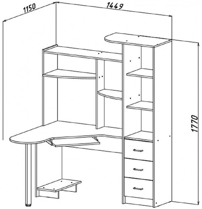 Интел-9 стол компьютерный Ясень Шимо темный / Светлый
