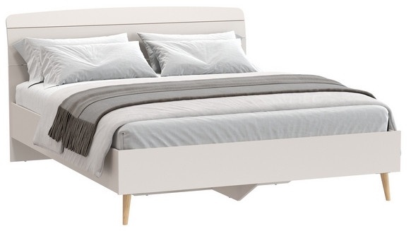 Афина Спальня 4-22901М1к.с. Кровать 1600, цвет кашемир серый, ШхГхВ 164,6х210,2х95,6 см., сп.м. 1600х2000 мм, б/м, основание есть - фанера, ножки: тик