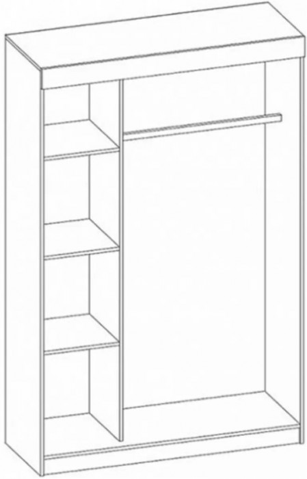 Шкаф-купе с антресолью (Дуб Крафт Золотой / Белый Глянец)