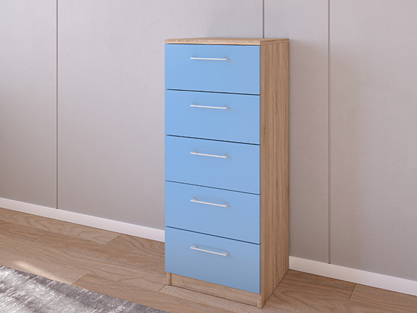 Комод 02/23 45х40х110 Сонома/Голубой
