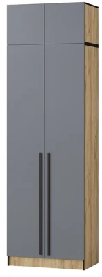 Шкаф Бастион 1000 с антресолью, Графит/Дуб крафт золотой