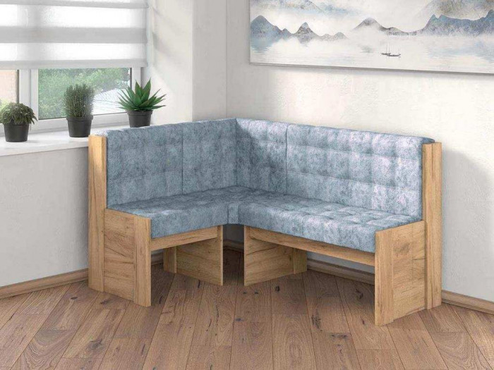 Угловая скамья Квадро дуб Крафт золотой/Лагуна