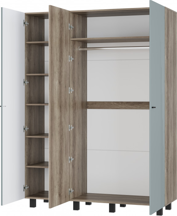 Шкаф 3-х створчатый "Олива" ШК-08 Дуб каньон/MF11 Шарли бриз
