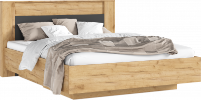 Остин Кровать парящая 160 с ортопедом дерево, дуб крафт/графит