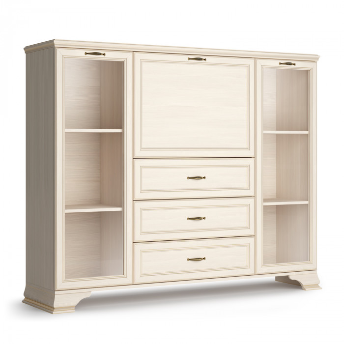 Шкаф низкий (2 стеклодвери) Сиена