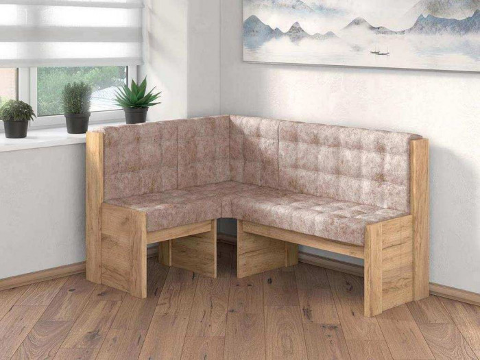 Угловая скамья Квадро дуб Крафт золотой/Латте