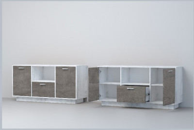 Эго Тумба Т-2 ПД (Камень Темный/Бетон Светлый)