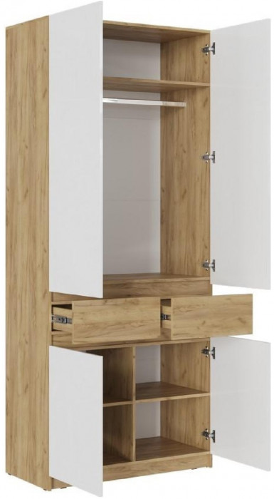 Модульная прихожая, комп.4 (Крафт белый, Графит)