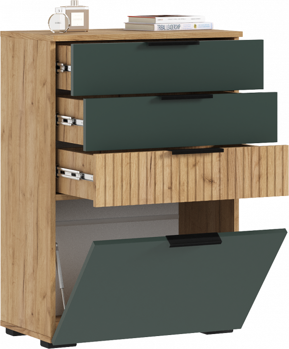 Модульная гостиная, Дуб крафт/Изумрудный