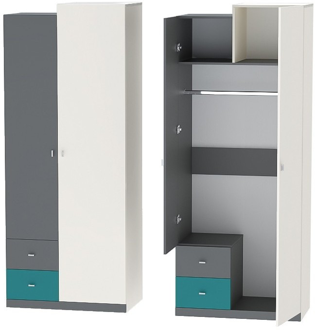 Клео ШК-1 Шкаф (Графит/Миндаль/Солнечный)