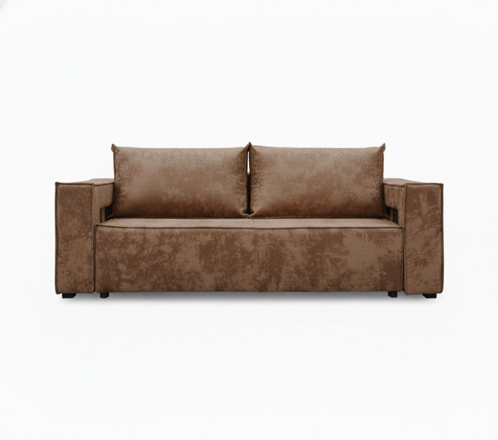 Диван-еврокнижка Лофт Люкс Плюш с подсветкой, 140х195, коричневый