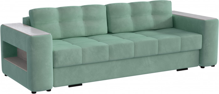 Диван раскладной Доро, мятный/мдф холст белый