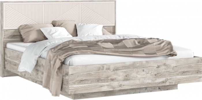 Сильвия Кровать парящая 1,6м (ортопед металл) с подсветкой Кашемир/Дуб Юкон, Дуб Юкон