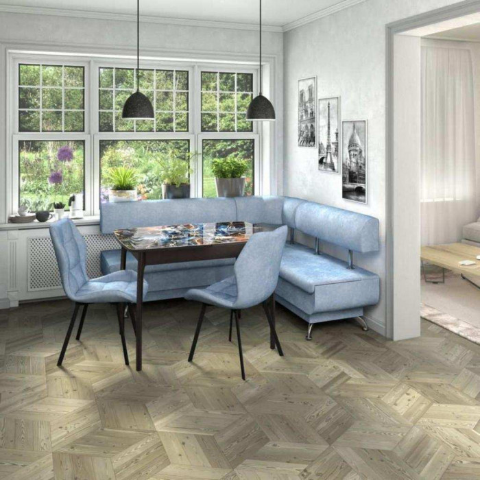 Кухонный уголок Валенсия велюр лагуна