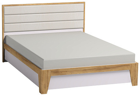 Кровать с ортопедическим основанием (металл) Айрис 308 Люкс 140х200, дуб