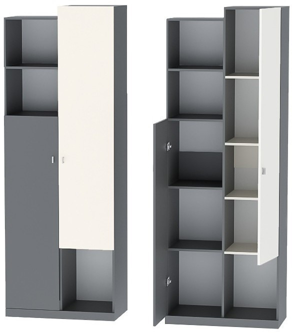 Клео ШК-2 Шкаф (Графит / Миндаль)