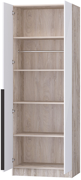 Шкаф Авис 0,8, Дуб эндгрейн/Белый софтач