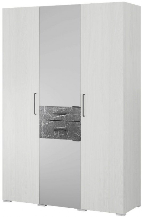 Шкаф 3-х створчатый "Теана" - Анкор светлый/МДФ мрамор дарк