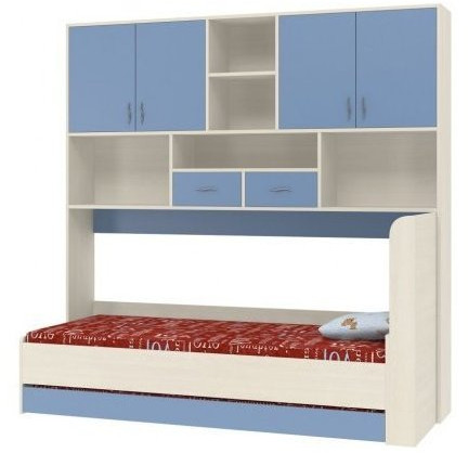 Дельта-21.03 Детская кровать с антресолью (Тренд), Голубой