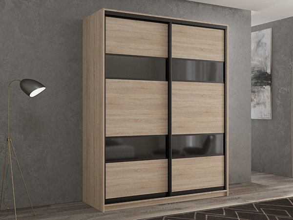 Шкаф-купе Кааппи 7 Сонома Светлый 160х45х230 см