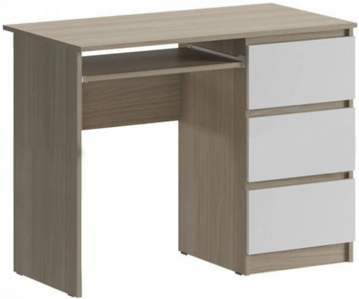 Челси Стол письменный (Белый глянец, Дуб Сонома)