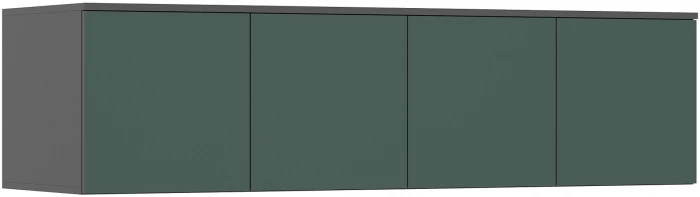 Норд Шкаф 4-х створчатый 1600 с антресолью, Графит/Изумруд