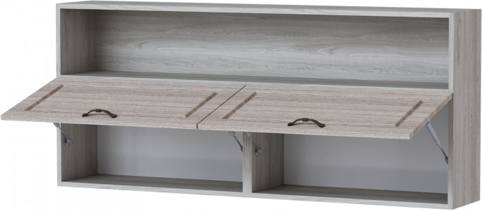 Шкаф навесной Апполия, Ясень анкор светлый/Сандал белый