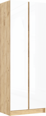 Келвин Шкаф 2-х створчатый (800) (Белый Глянец, Дуб Крафт)