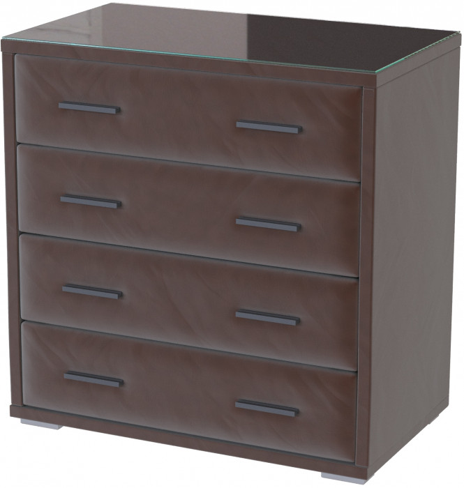 Интерьерный комод со стеклом коричневый