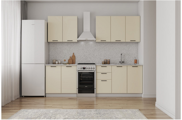 Кухонный гарнитур МДФ Ройс 2000 Паннакотта софт