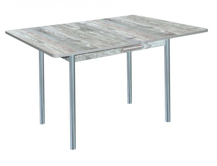 Симпл стол обеденный раскладной с ящиком / бетон темный/металлик