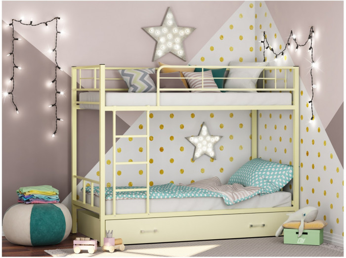 Двухъярусная кровать Севилья 2Я (Слоновая кость, Дуб молочный)