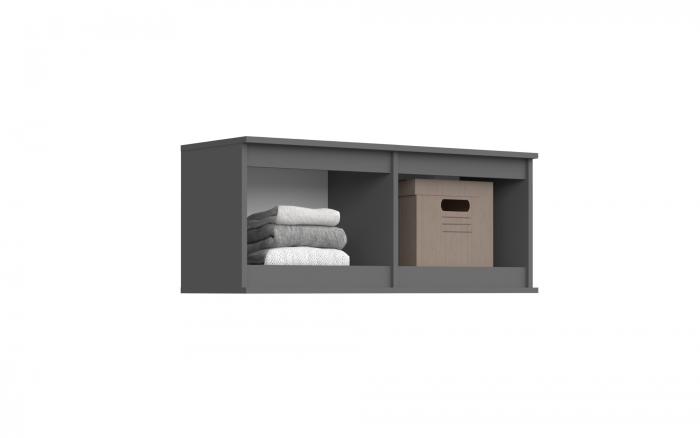 Челси Полка навесная (Антресоль малая) (Белый глянец, Дуб Сонома)