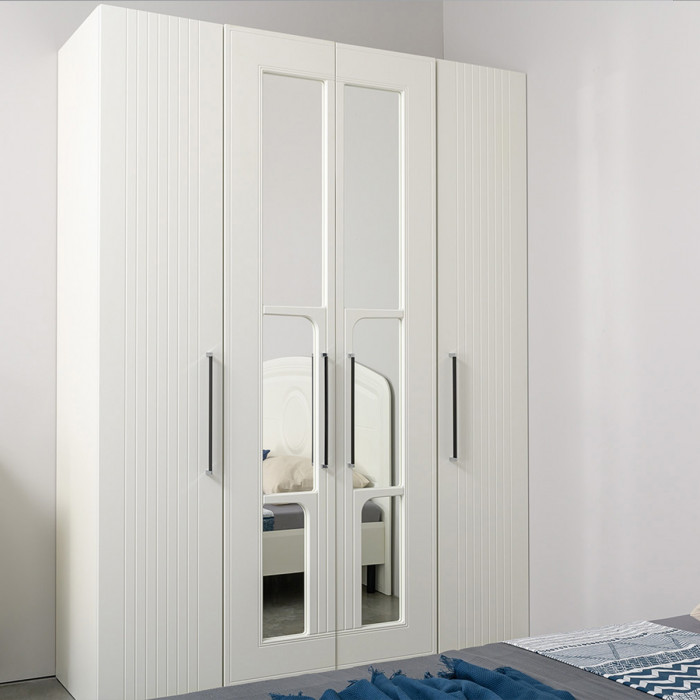 Валенсия Спальня № 44, цвет ЛДСП белый шагрень/МДФ белый шагрень/ткань велутто 19, ортопед есть, сп. м. 1600х2000 мм., б/м