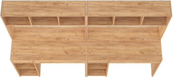 Стол компьютерный Комфорт 12.77F + Стол компьютерный Комфорт 12.77F, цвет дуб крафт золотой, ШхГхВ 200х49,8х147 см., универсальная сборка