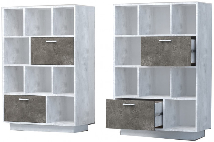 Эго Комод К-1 ПД (Камень Темный/Бетон Светлый)